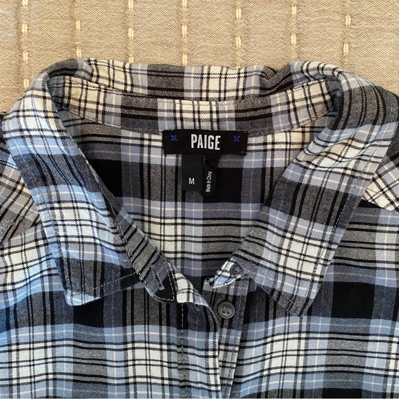 PAIGE Never Worn Plaid Shirt Blouse Size M - Picture 2 of 8